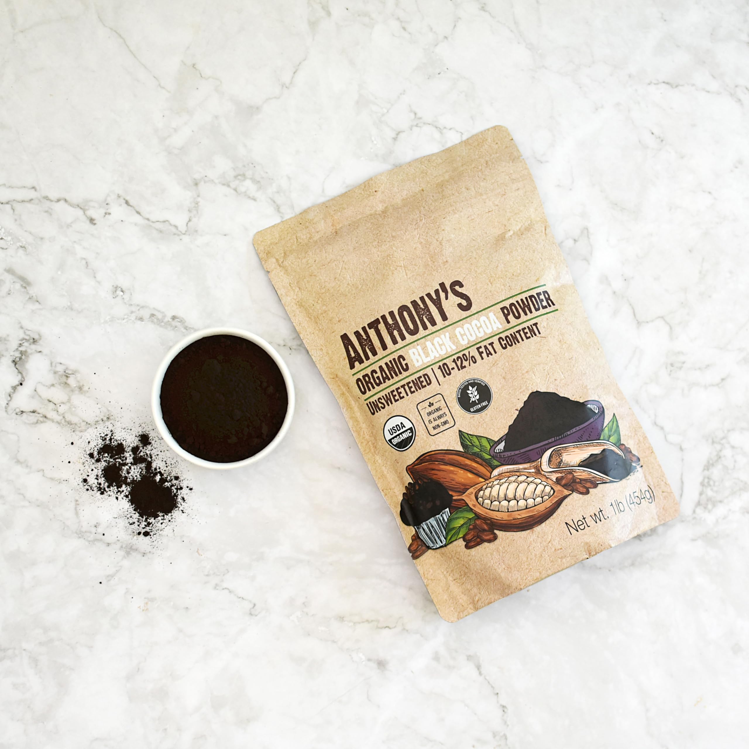 Anthony's product label and certification details for ingredient transparency