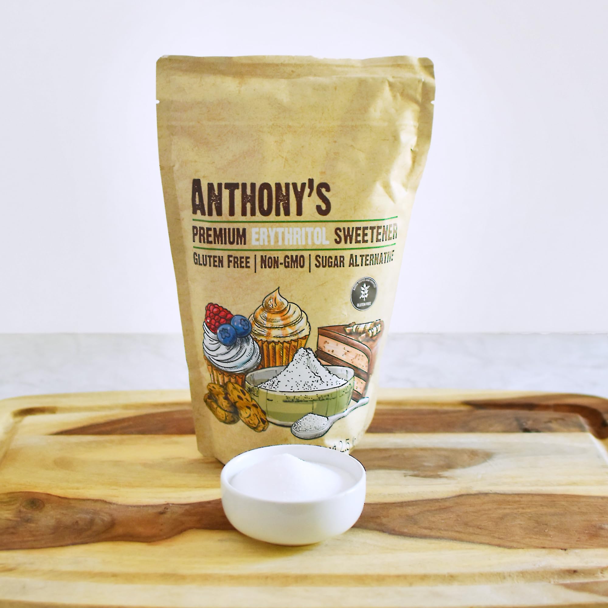 Anthony's stirred into a beverage in a kitchen setting for low-calorie sweetening