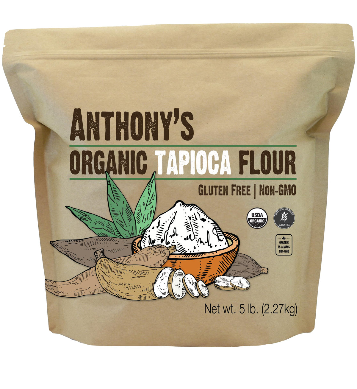 Anthony's front packaging showing 5 lb bag and product branding for pantry readiness