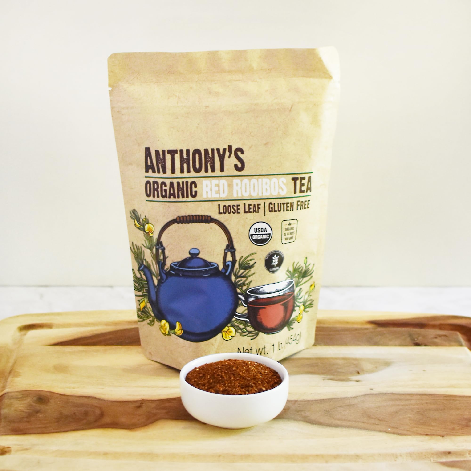 Anthony's ingredient label close-up showing USDA Organic and non-GMO certifications