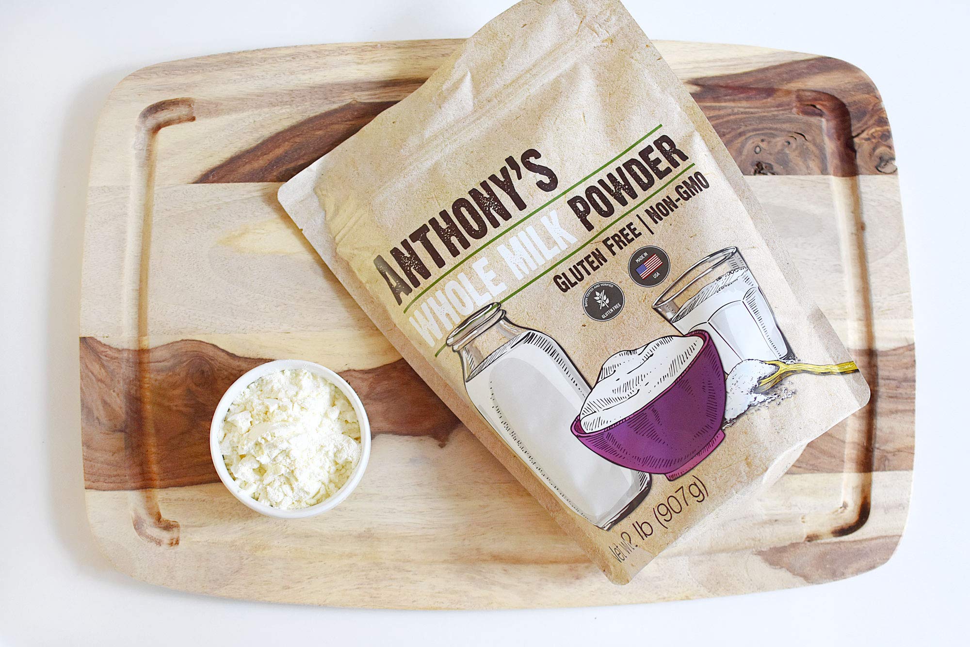 Anthony's milk powder in kitchen scene enhancing batter and creamy recipe texture