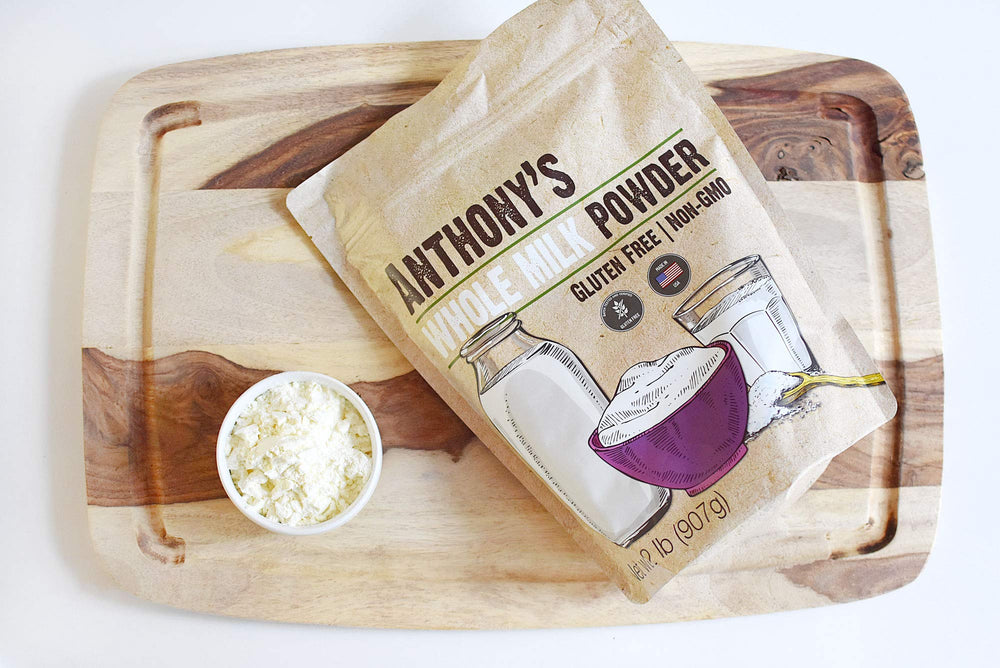 Anthony's milk powder in kitchen scene enhancing batter and creamy recipe texture