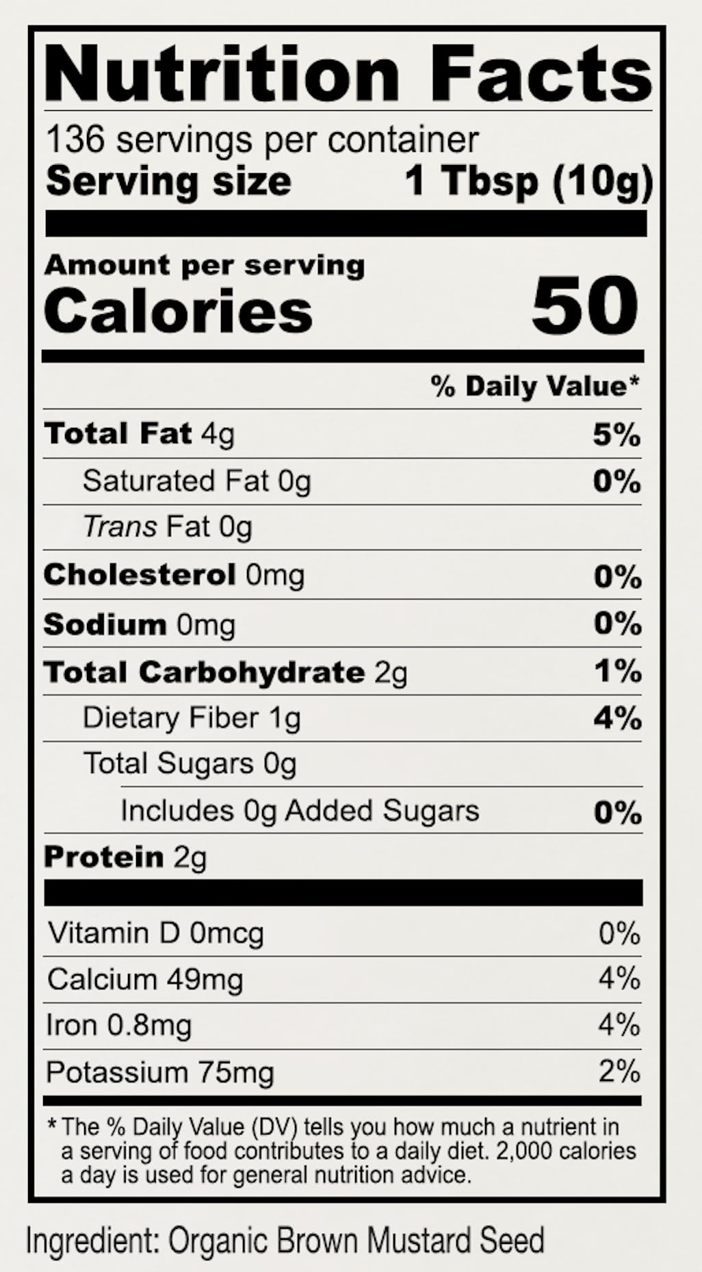 Anthony's mustard seeds on measuring spoon showing bulk quantity and portioning benefit