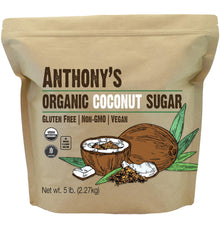 Anthony's front pack view showing organic 5 lb bag and clear labeling benefit pantry-ready supply