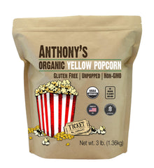 Anthony's front packaging 3 lb bag showing organic label and benefits