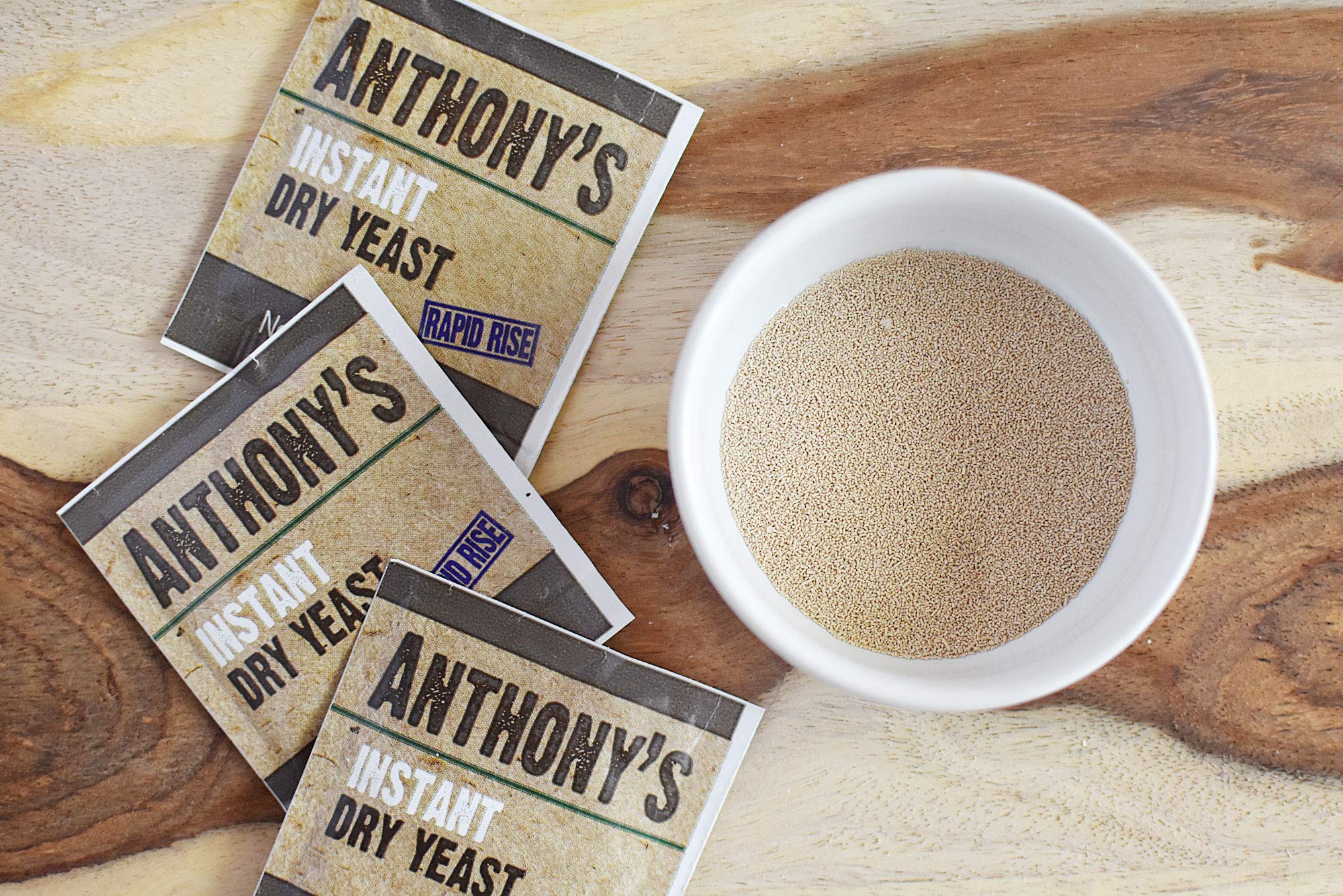 Anthony's thin pizza crust made with instant yeast for crisp texture
