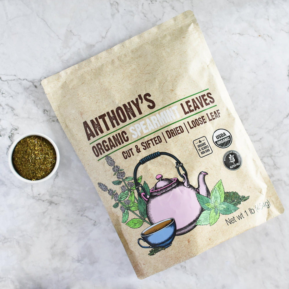 Anthony's spearmint used in a homemade bath scrub showing natural exfoliant benefit