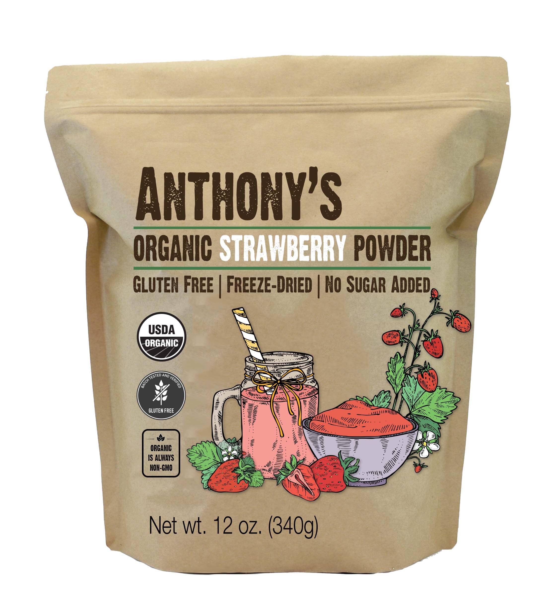 Anthony's front packaging showing 12 oz jar and organic label, convenient pantry staple