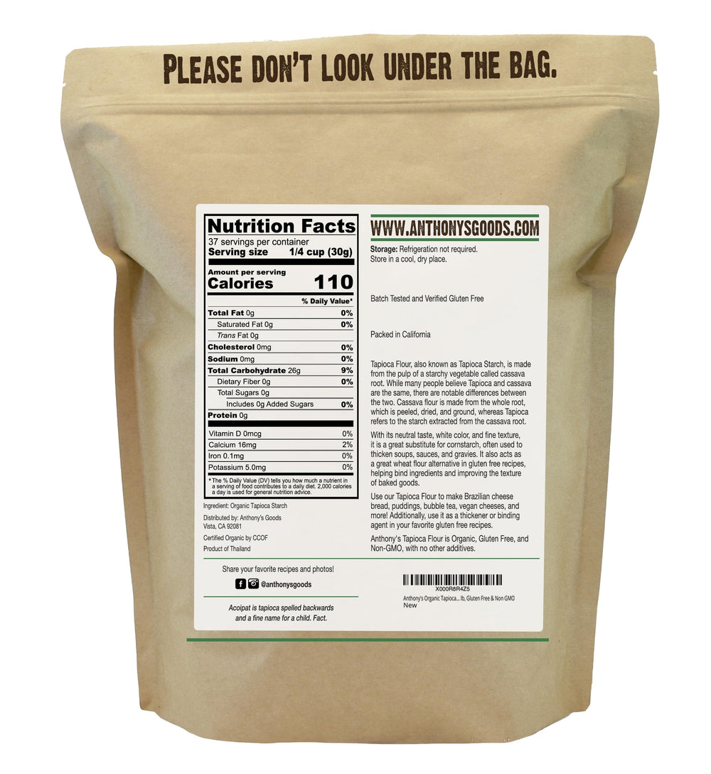 Close-up of Anthony's tapioca fine powder texture, illustrating smooth blendability