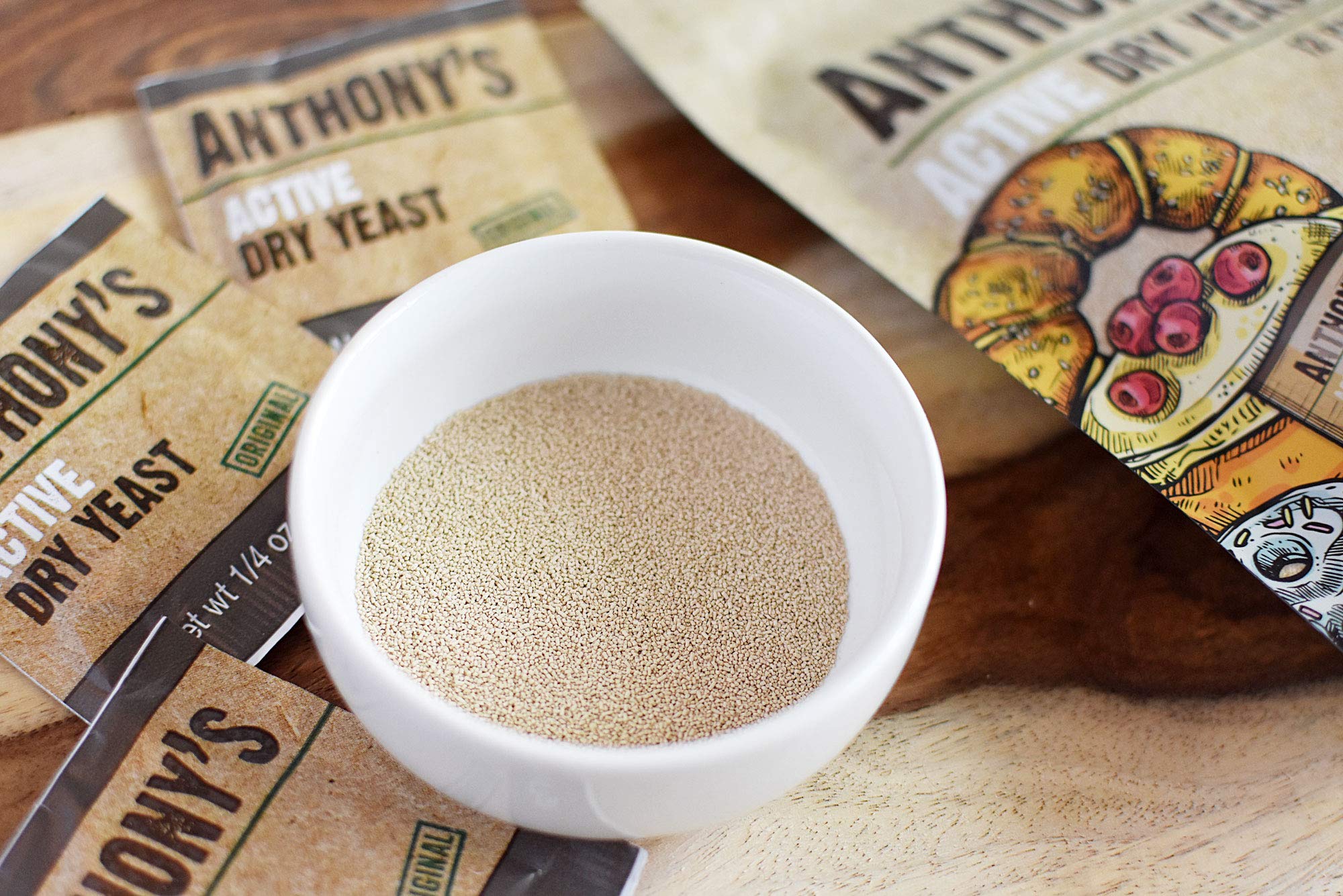 Anthony's yeast proofing in bowl demonstrating reliable activation