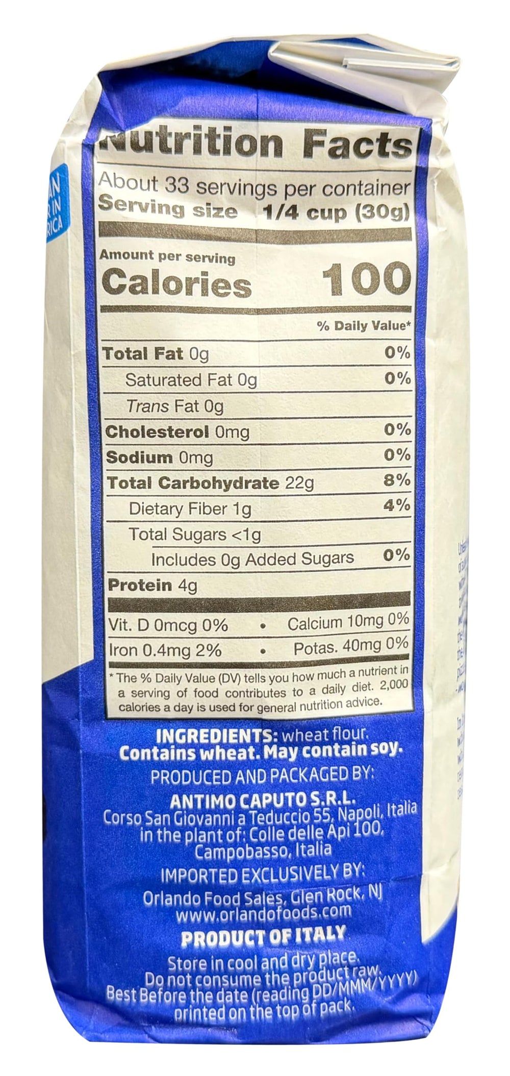 Antimo Caputo bag size comparison showing convenient 2.2 lb portions