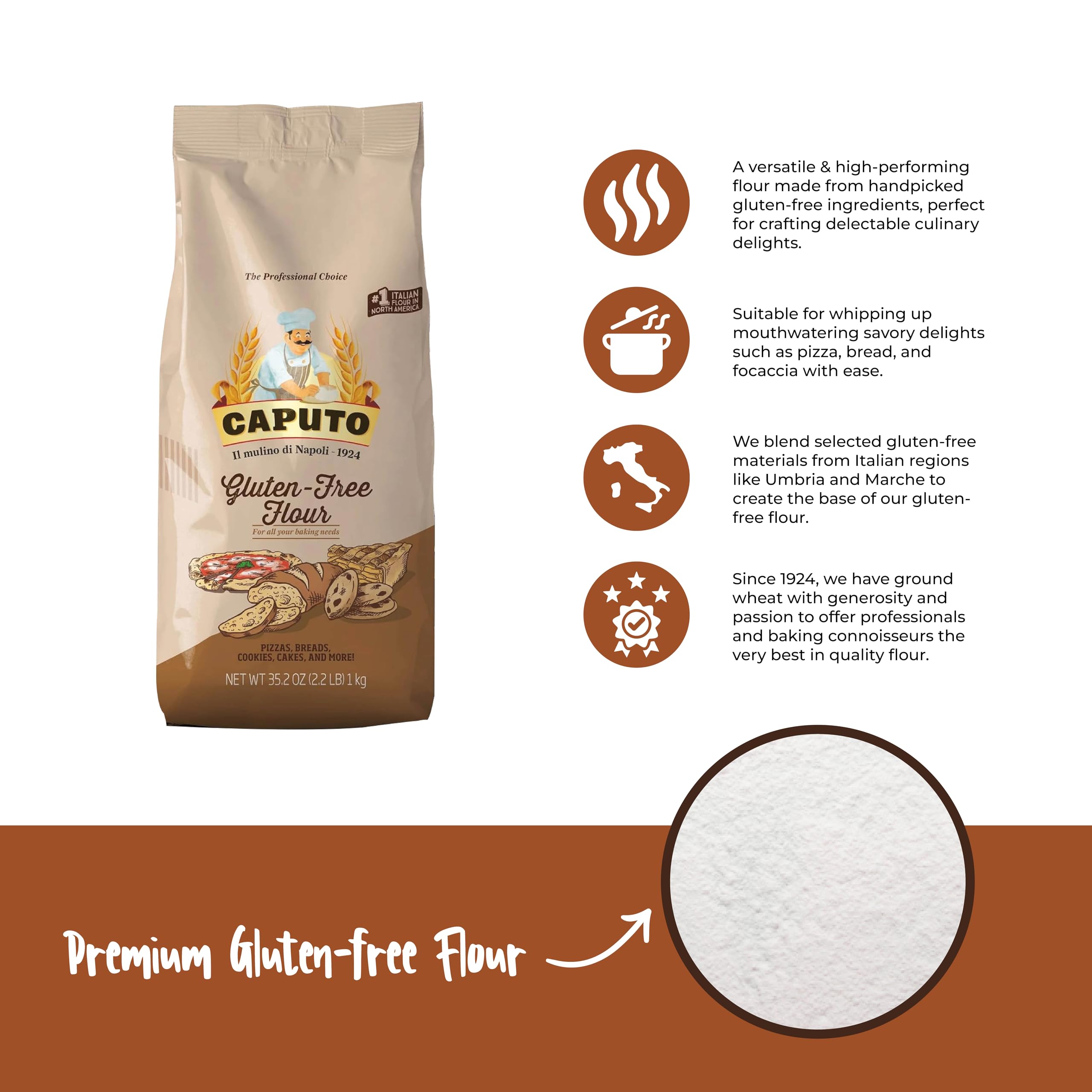 Antimo Caputo finished baked pizza crust showing crisp edges and browning