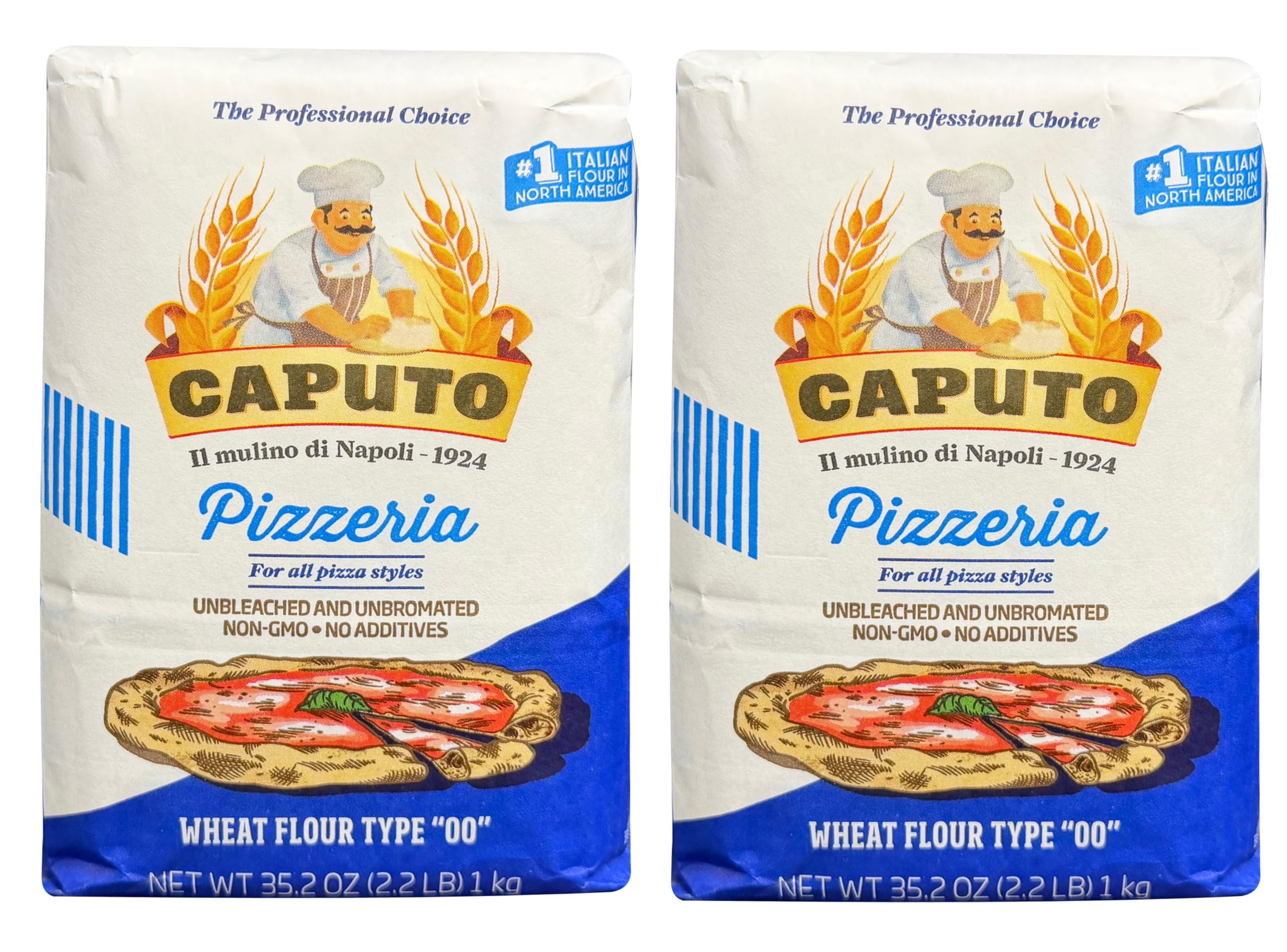 Antimo Caputo blue front packaging showing product and brand benefits