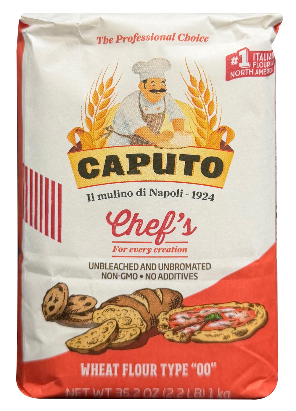 Antimo Caputo close-up of superfine '00' flour texture demonstrating soft, silky grind benefit
