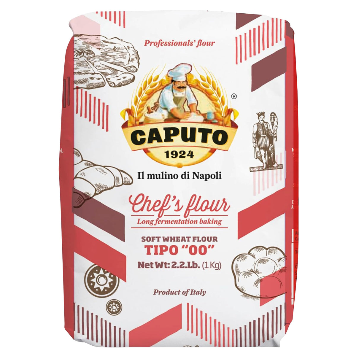 Antimo Caputo front-of-bag showing brand and 2.2 lb weight for convenience