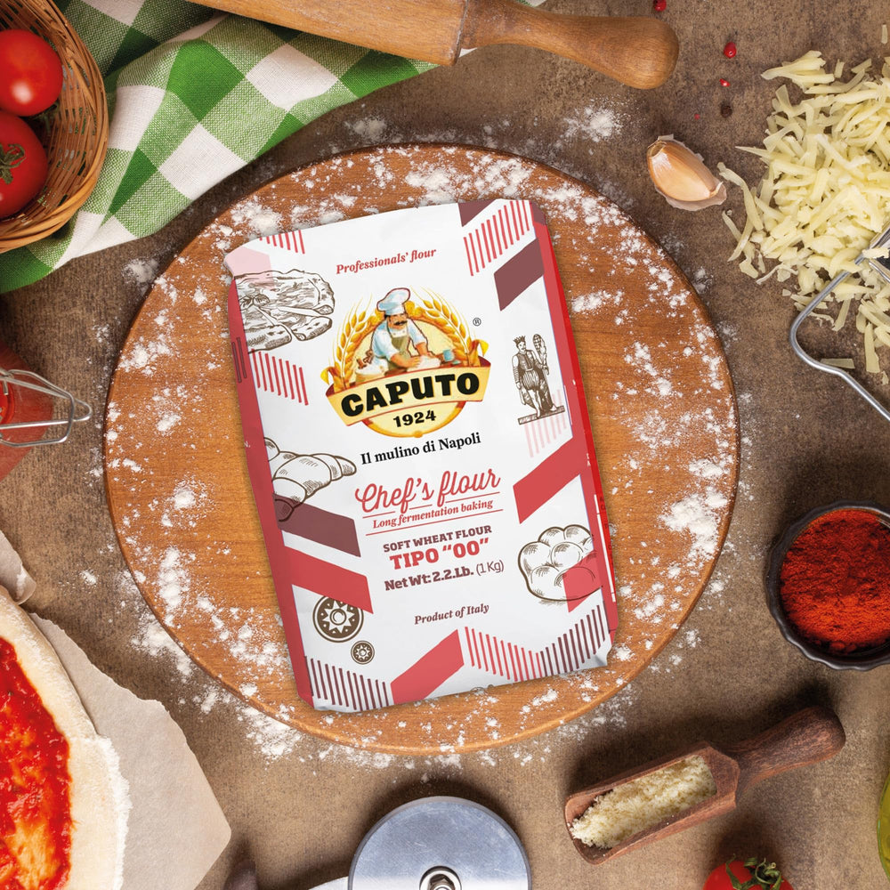 Antimo Caputo label and logo close-up highlighting authentic Italian origin
