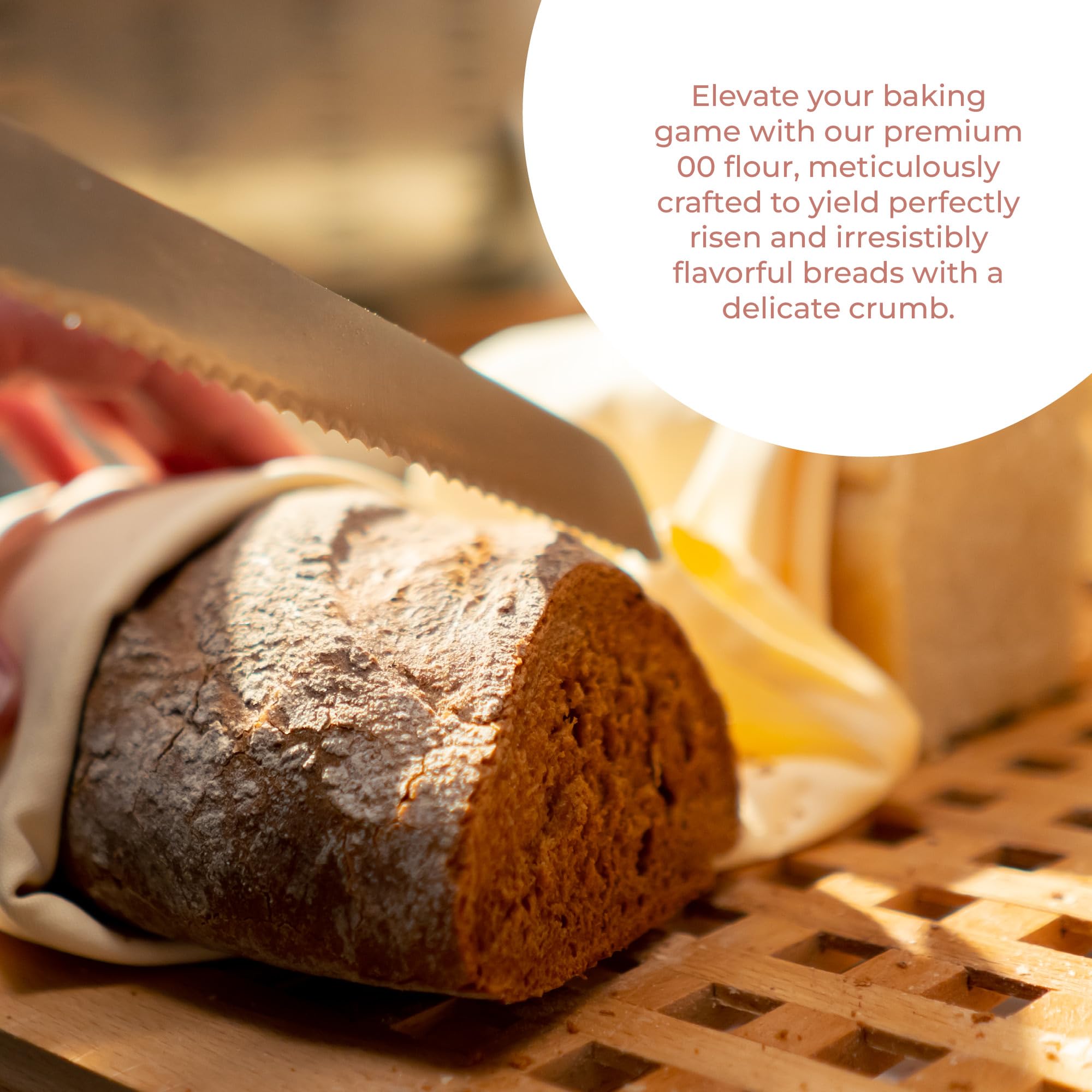 Antimo Caputo flour on scale illustrating precise measuring benefit