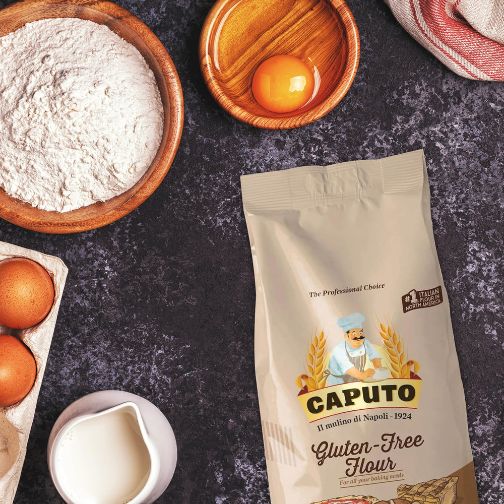 Antimo Caputo bag next to ruler for size and portion comparison benefit