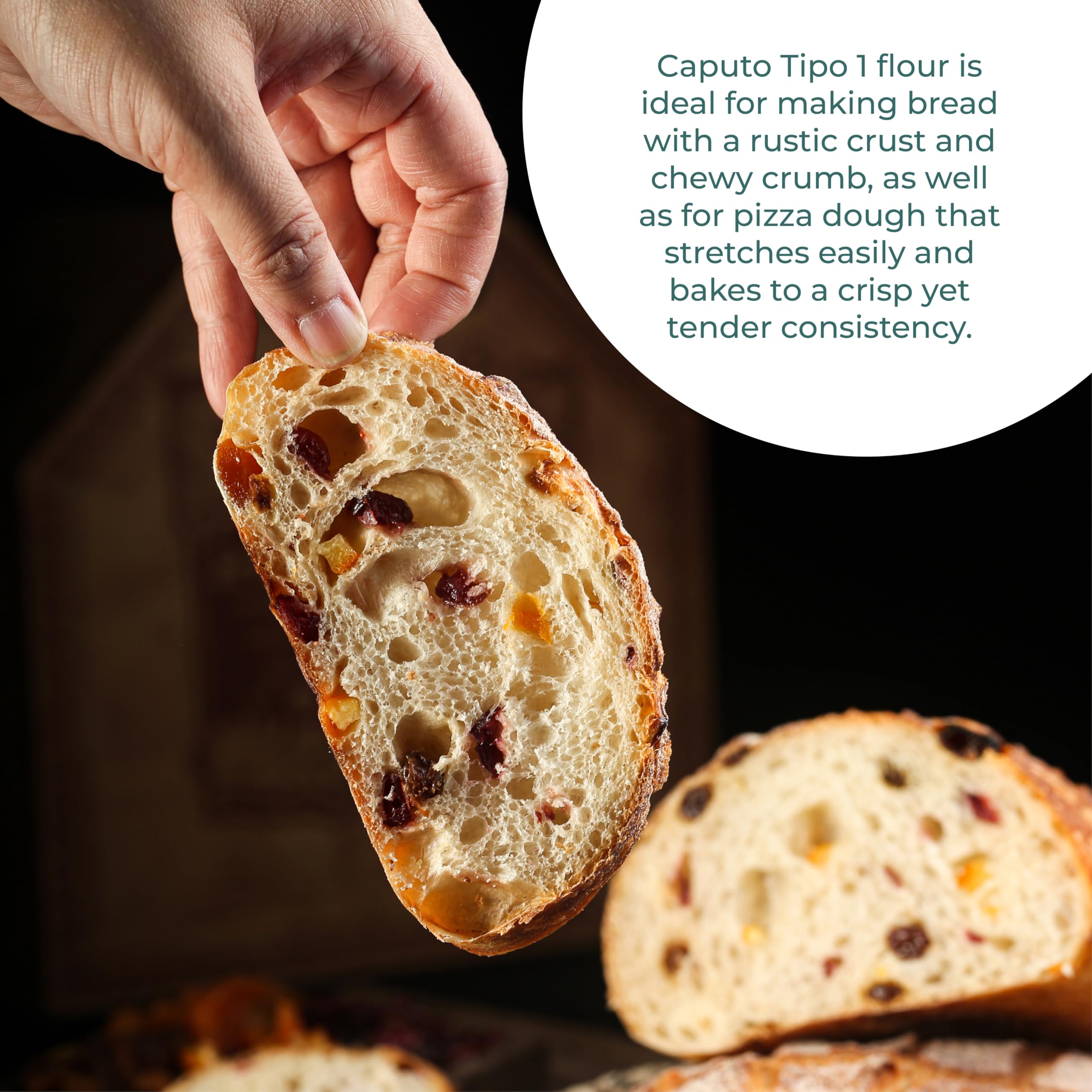 Antimo Caputo pizza crust slice with golden edge showcasing better wheat taste