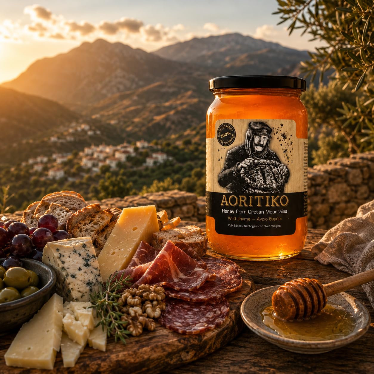 Fragiadakis Konstanas & Co G. P. jar styled with wild thyme and sage for herbal aroma