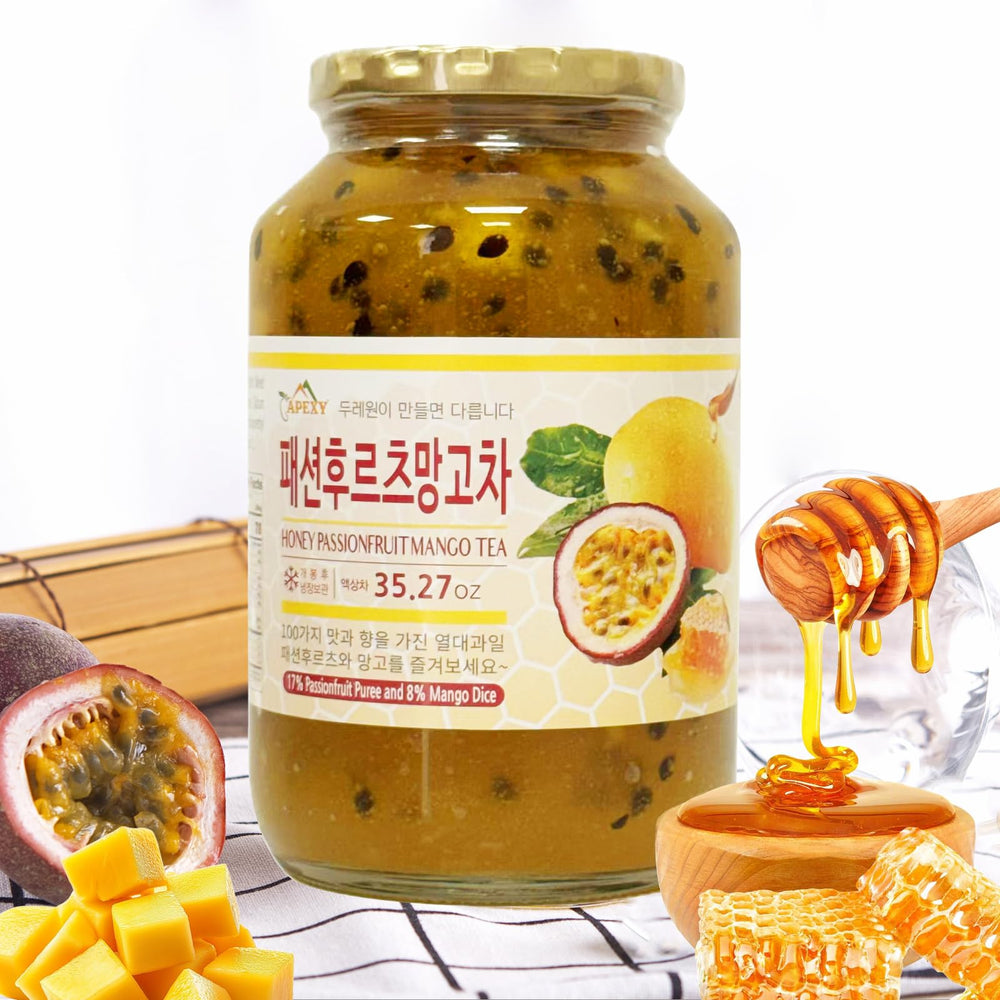 APEXY open jar displaying visible fruit pieces and honey texture for natural appeal