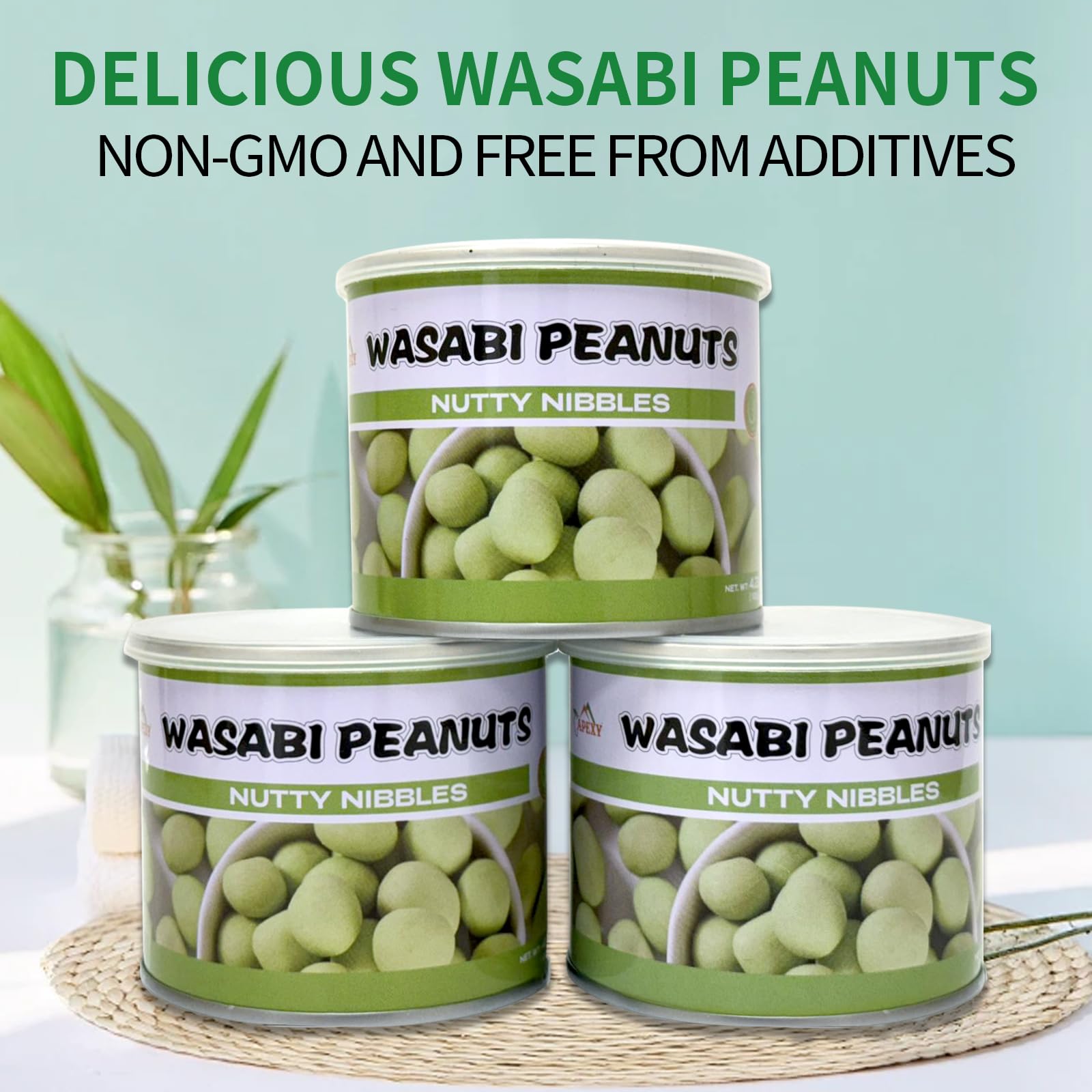 APEYX open pouch spilling peanuts for visible freshness and convenience