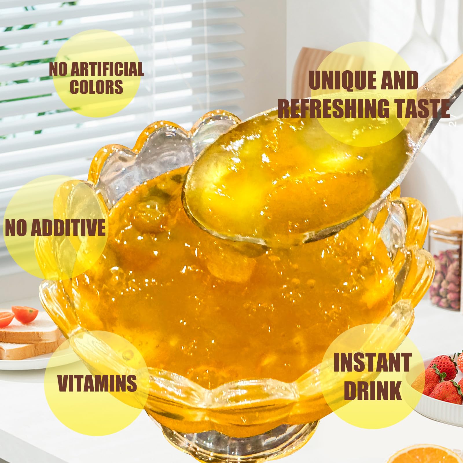 APEXY iced peach oolong drink in glass showing refreshing cold-serve appeal