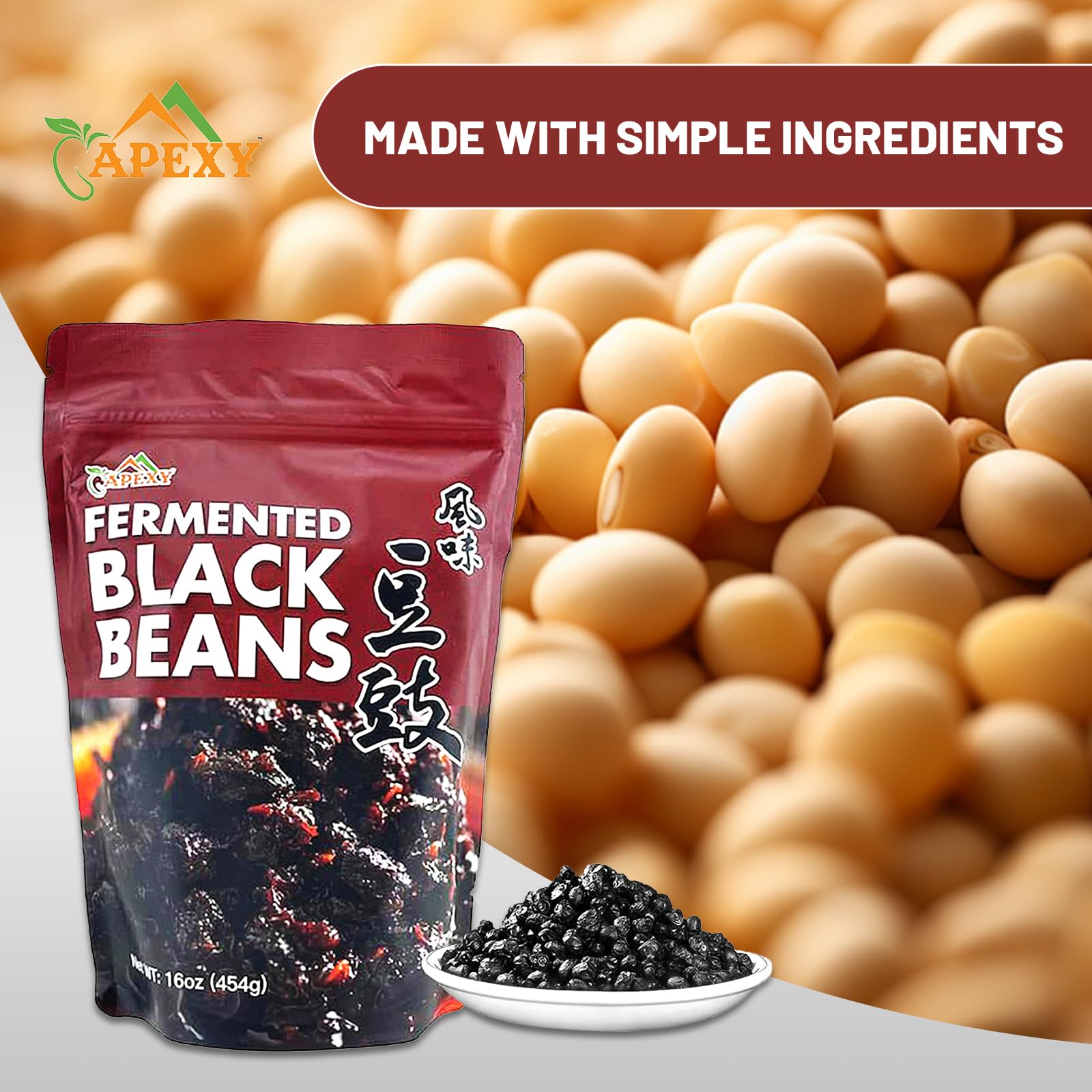 Apexy stir-fry finished with douchi adding savory depth and bold taste