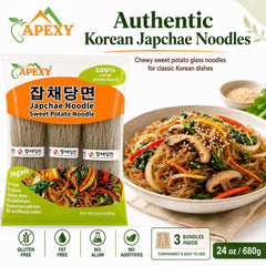 APEXY closeup of uncooked noodle bundle highlighting firm strands and portioning