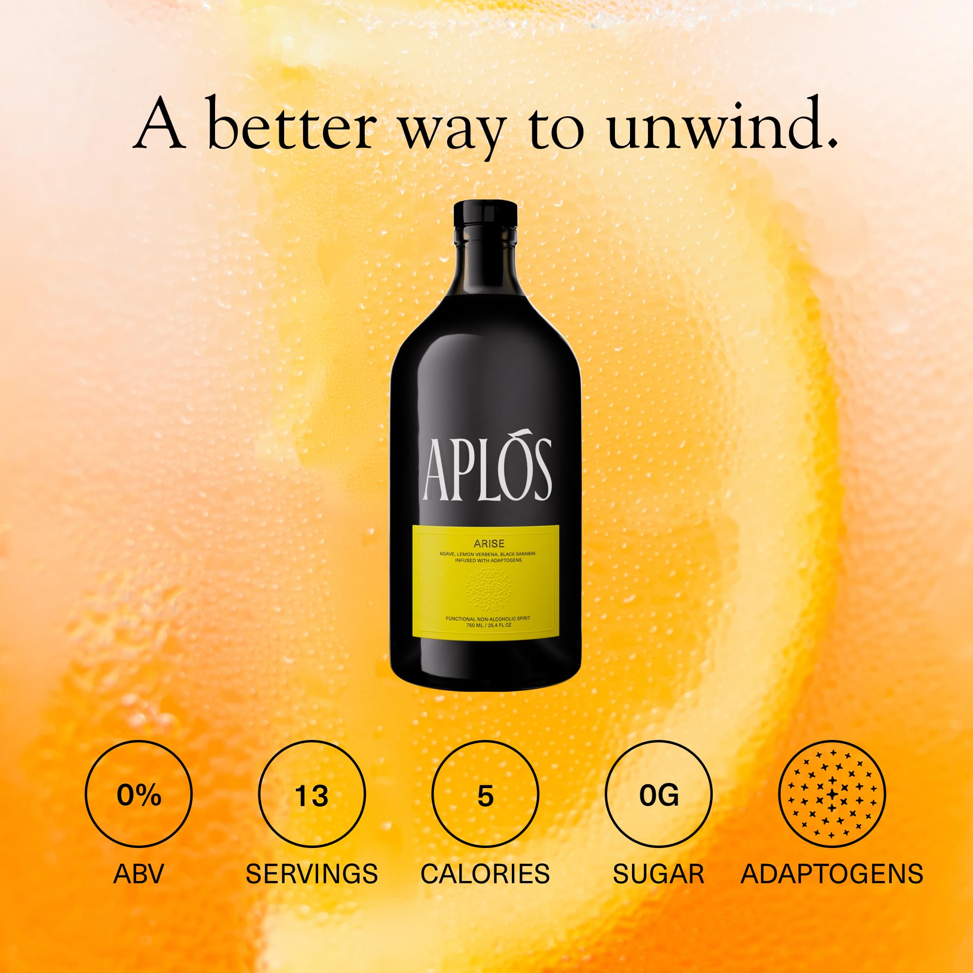 Glass of Aplós ARISE with lime garnish showcasing Aplós as a tequila‑style social option