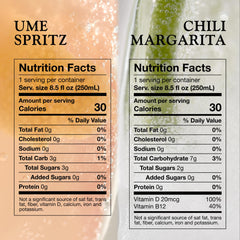 Aplós pour of Ume Spritz into glass with light foam, illustrating refreshing low-calorie texture