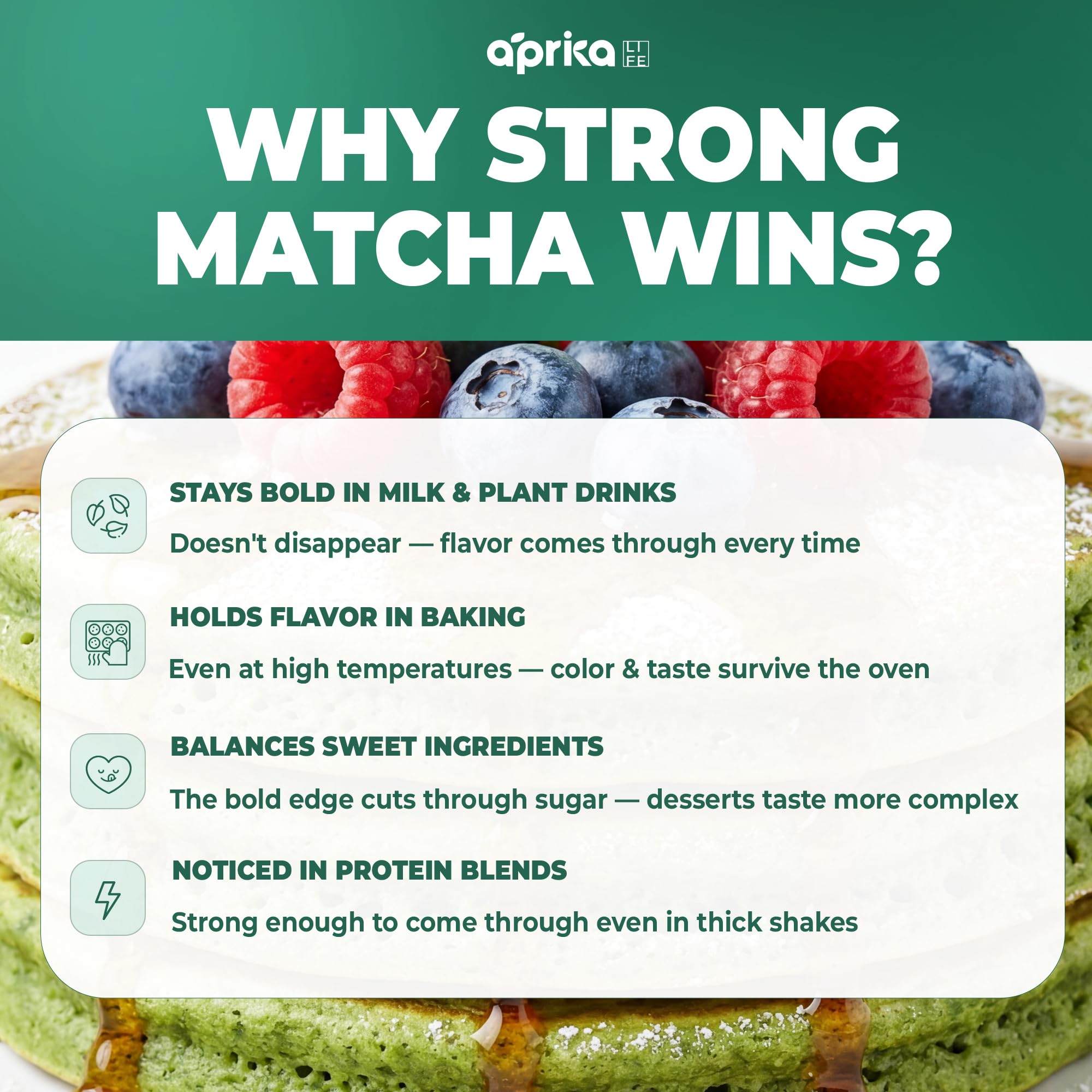 aprikalife matcha used in cupcakes to show baking versatility