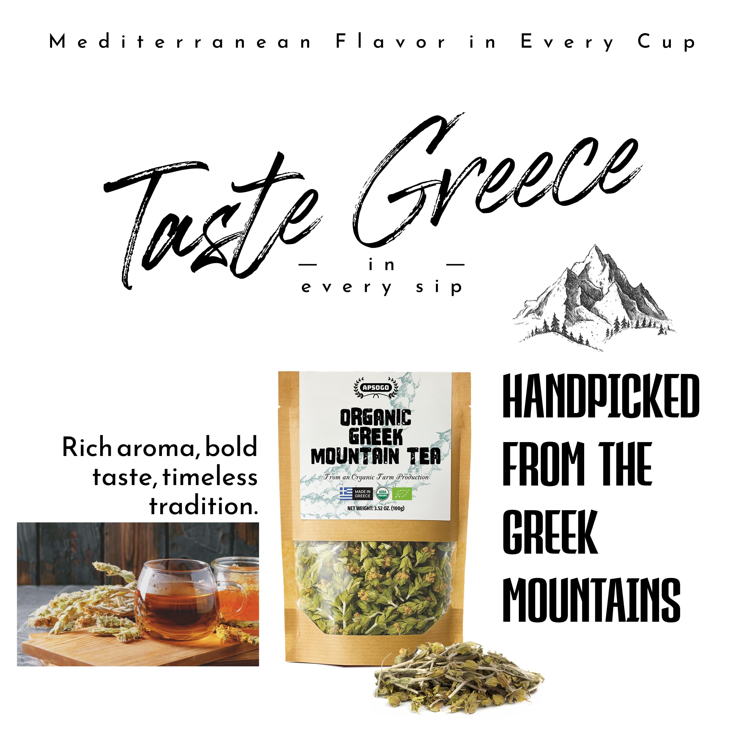APSOGO iced mountain tea in glass illustrating refreshing cold brew