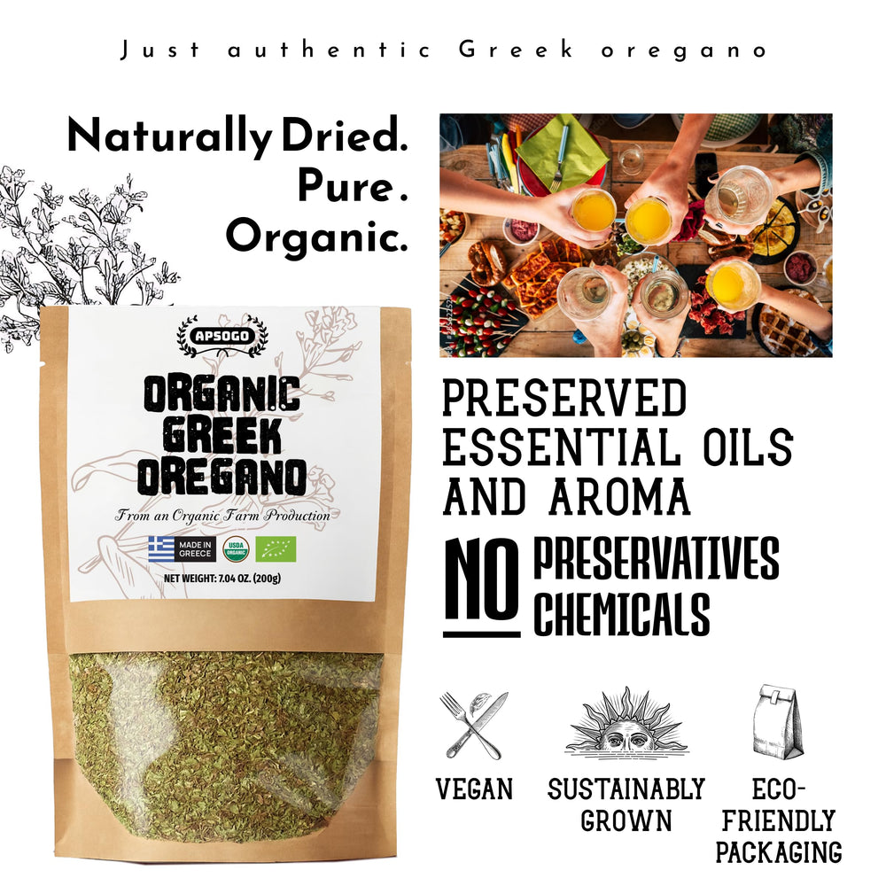APSOGO oregano sprinkled on pizza in kitchen emphasizing bold flavor