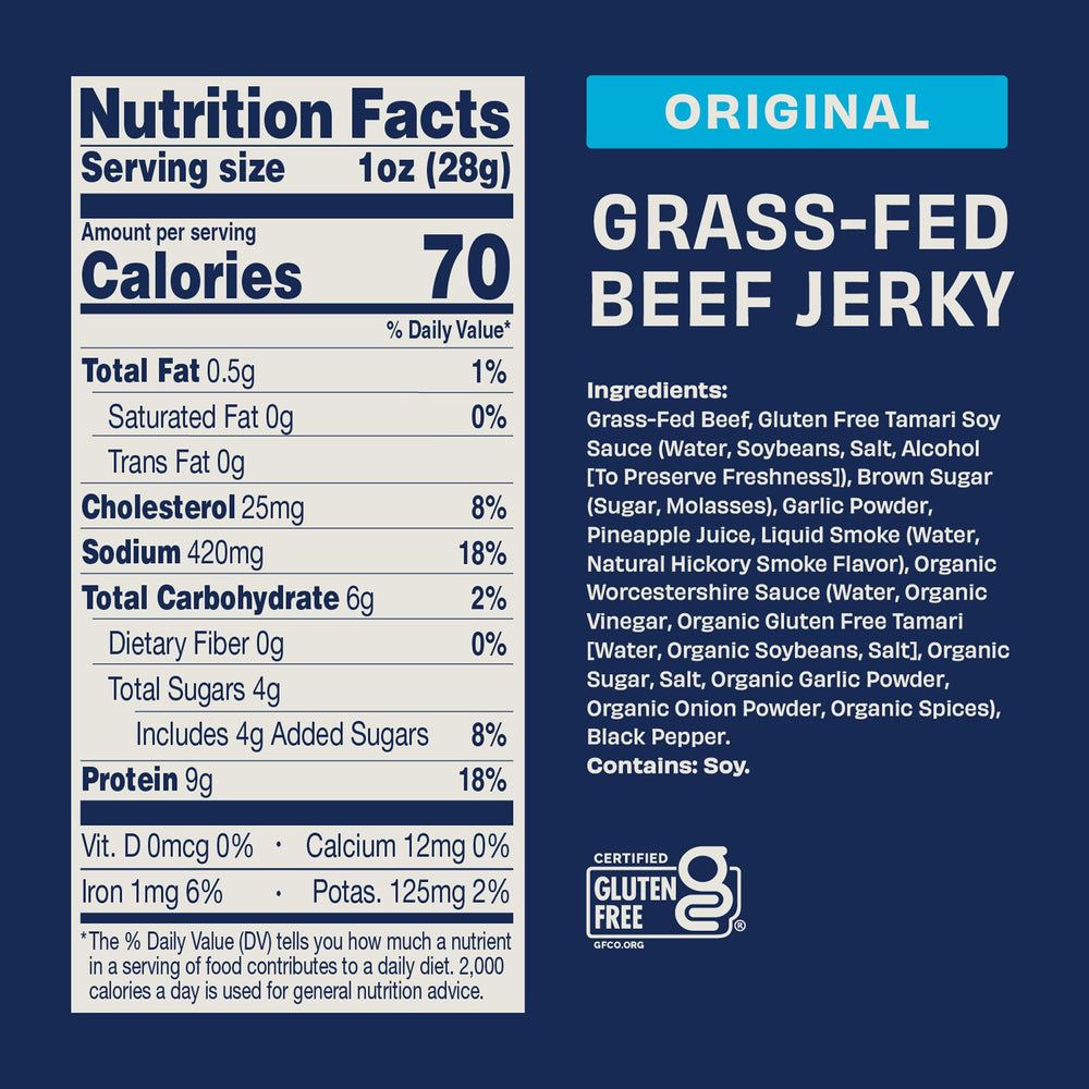 Archer Jerky original close-up of meat texture highlighting grass-fed quality and chew