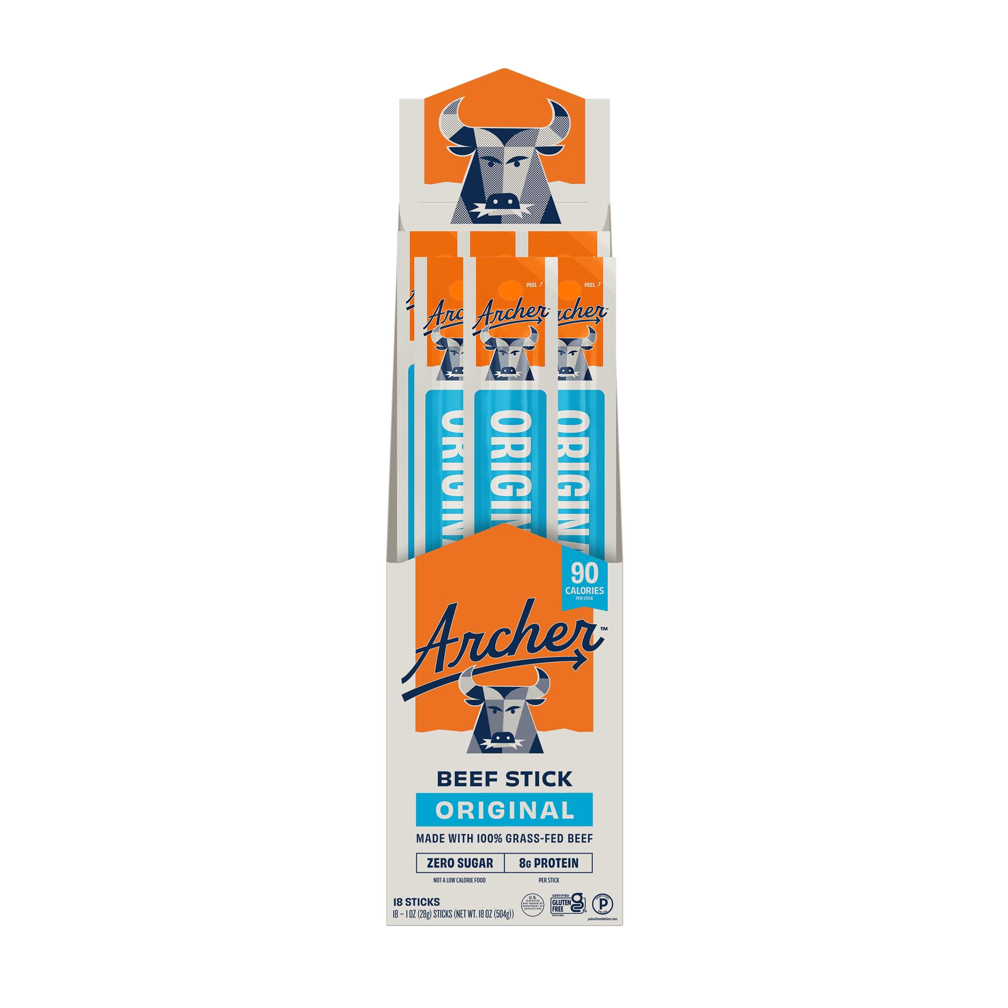 Archer Jerky front pack showing clean grass-fed labeling and convenience