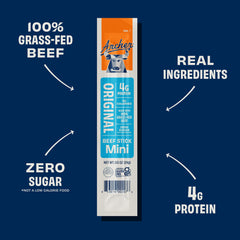 archer jerky stick in hand demonstrates portable size and portion control