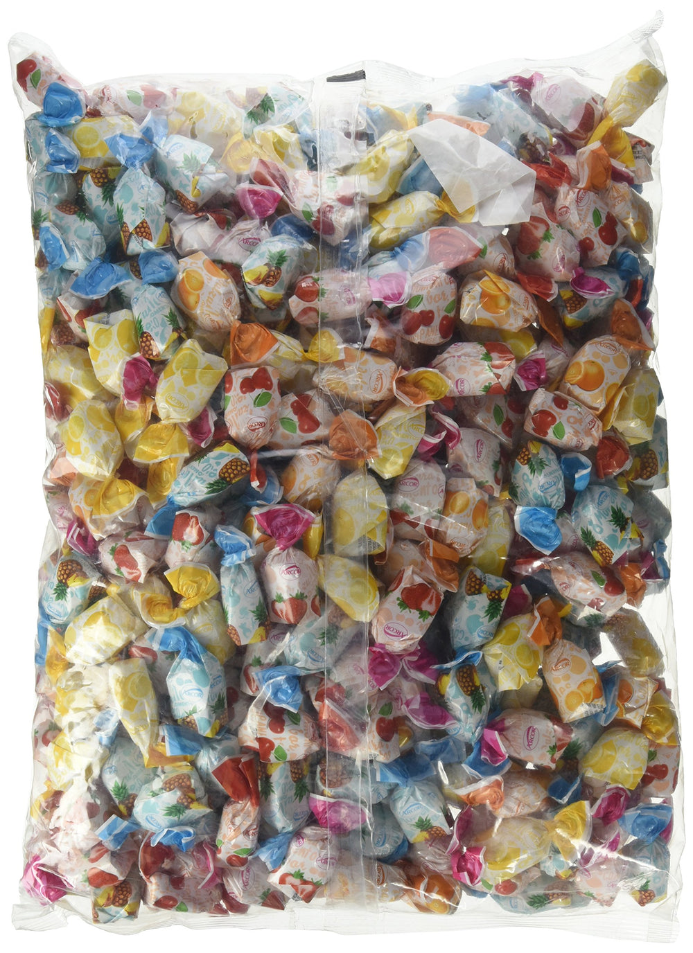 Arcor front packaging view showing 6 lb bag and colorful fruit candy assortment for sharing