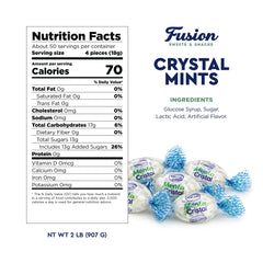 Arcor crystal blue mint unwrapped closeup revealing crystal-clear texture