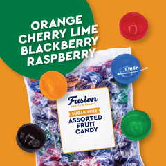 Fusion Sweets Arcor open one pound bag displaying many sugar free candies