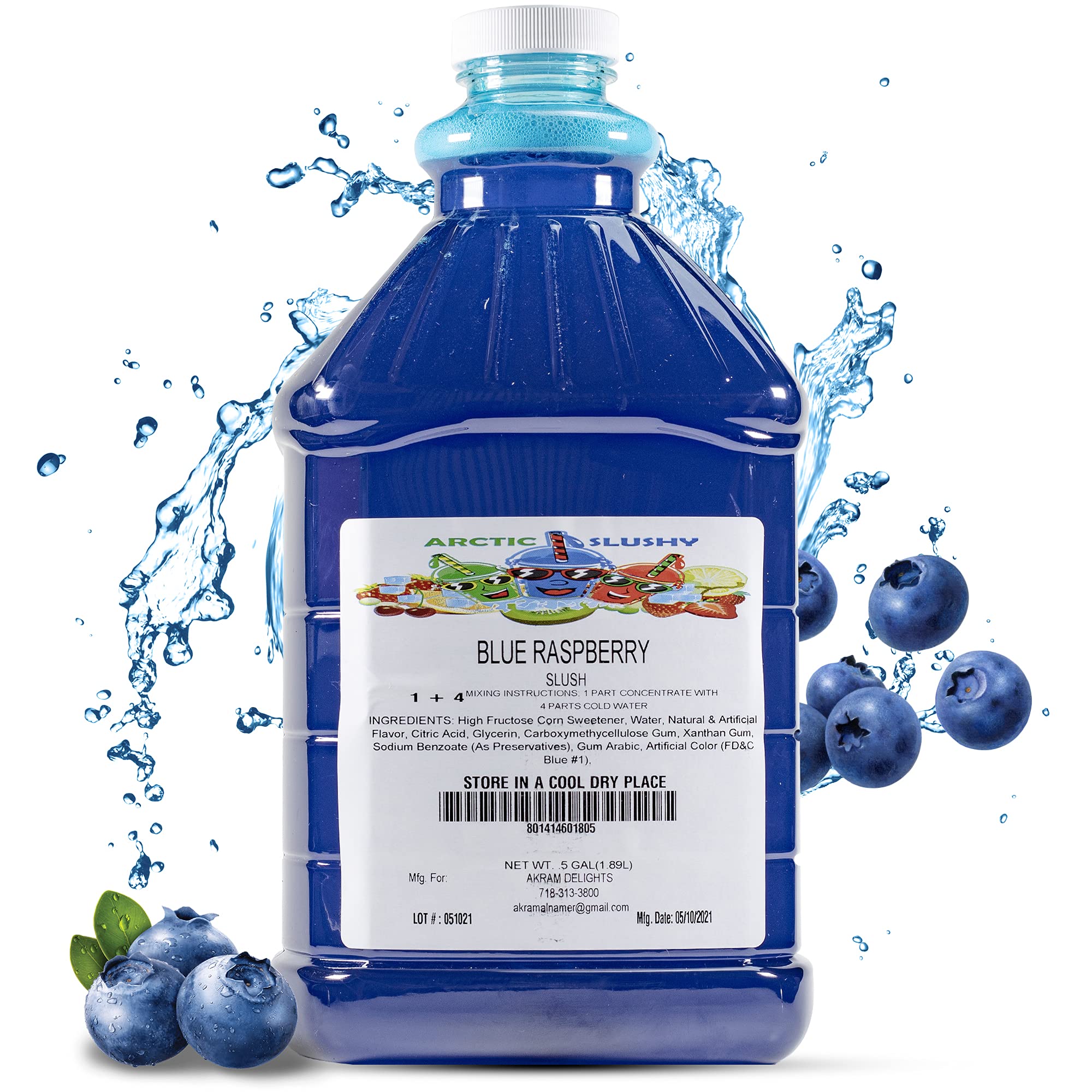 Arctic Slushy front label showing blue raspberry branding and clear benefits