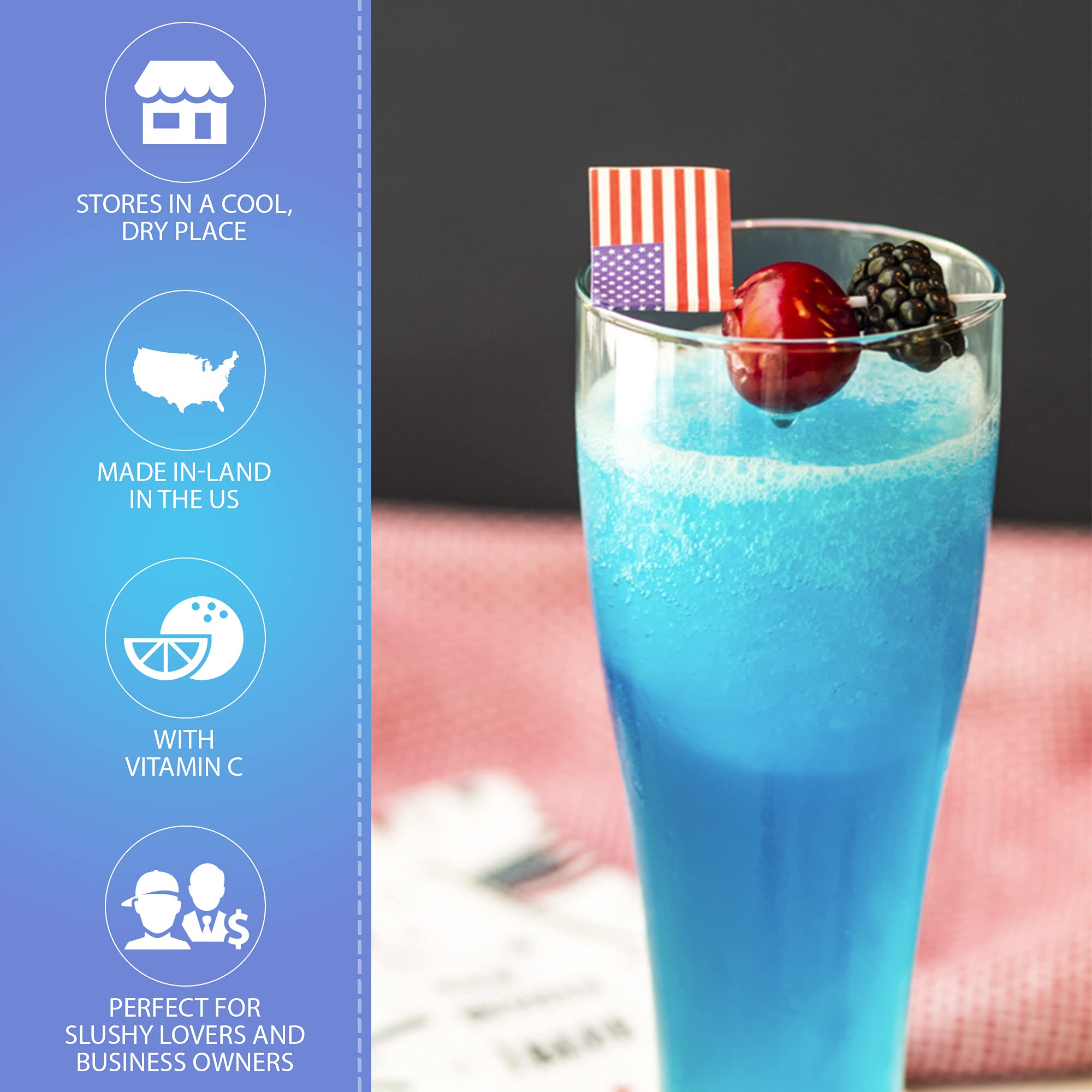 Arctic Slushy cherry poured into glass showing bright color and appealing texture