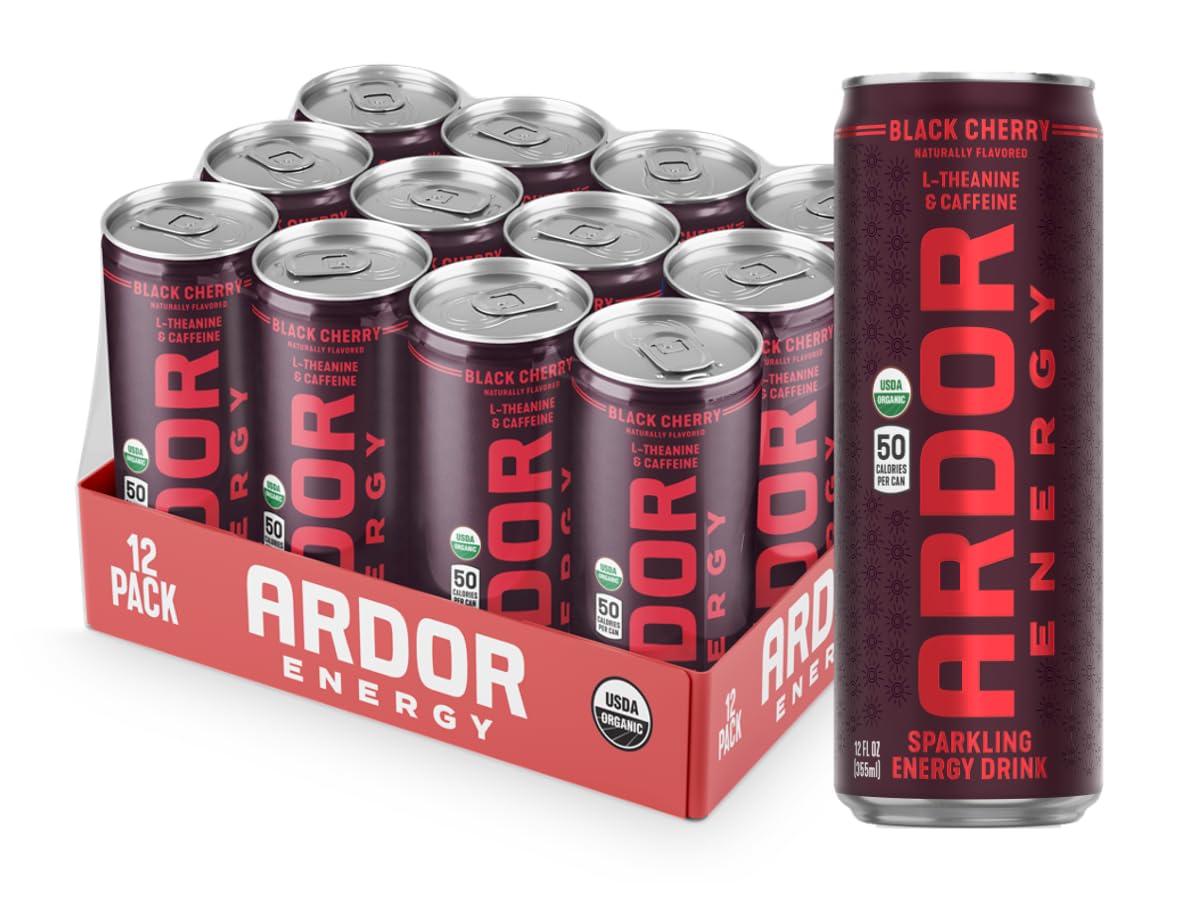 ARDOR Black Cherry front packaging shows 12‑pack and crisp design for convenient storage