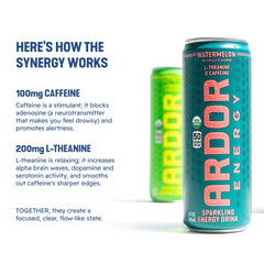 ARDOR can held in hand to show 12oz scale and portable on-the-go energy convenience