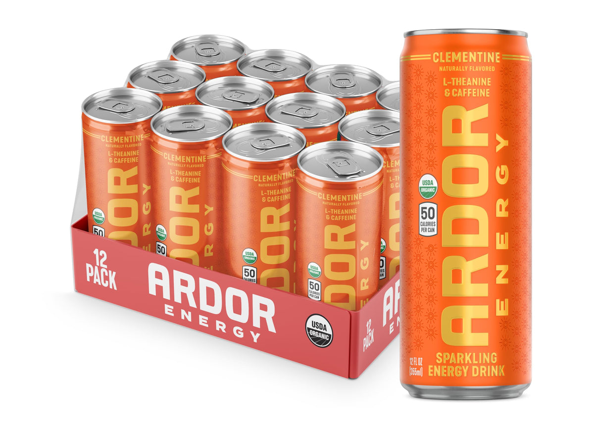 ARDOR Clementine front can showing label and vibrant citrus branding, refreshing appeal
