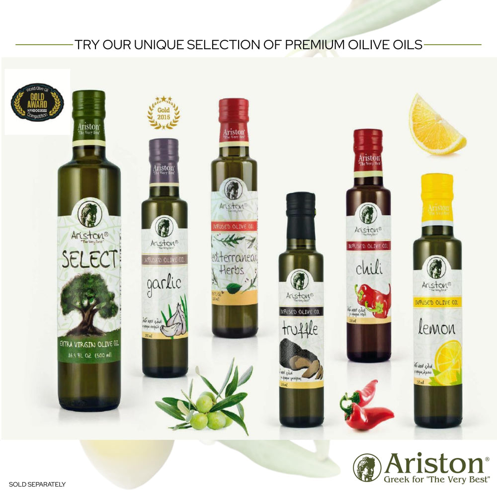 Ariston bottle held in hand showing 16.9 fl oz size for practical portioning
