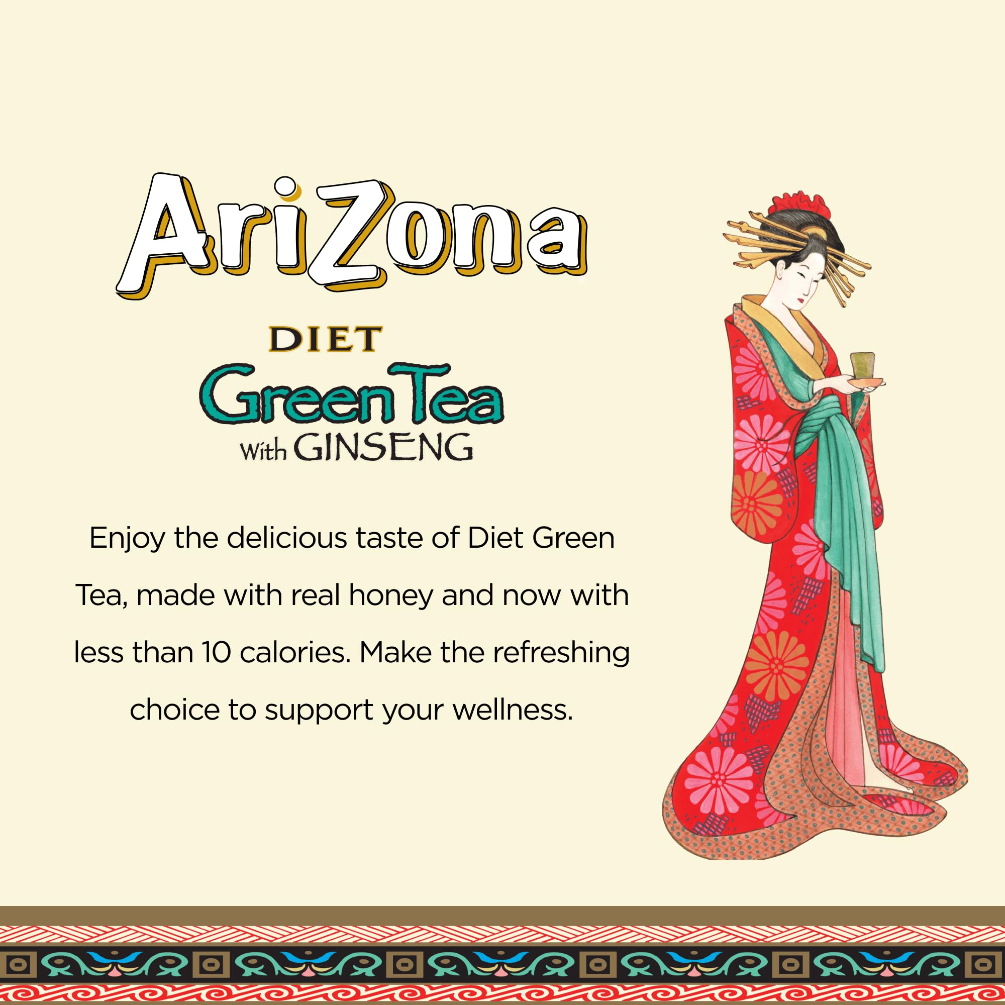 AriZona bottle held in hand to show size and portability, easy on-the-go refreshment