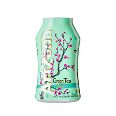 AriZona bottle front packaging showing green tea flavor and travel-sized benefit