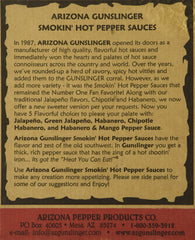 Arizona Gunslinger close-up of label and sauce texture, highlights flavor clarity and appeal