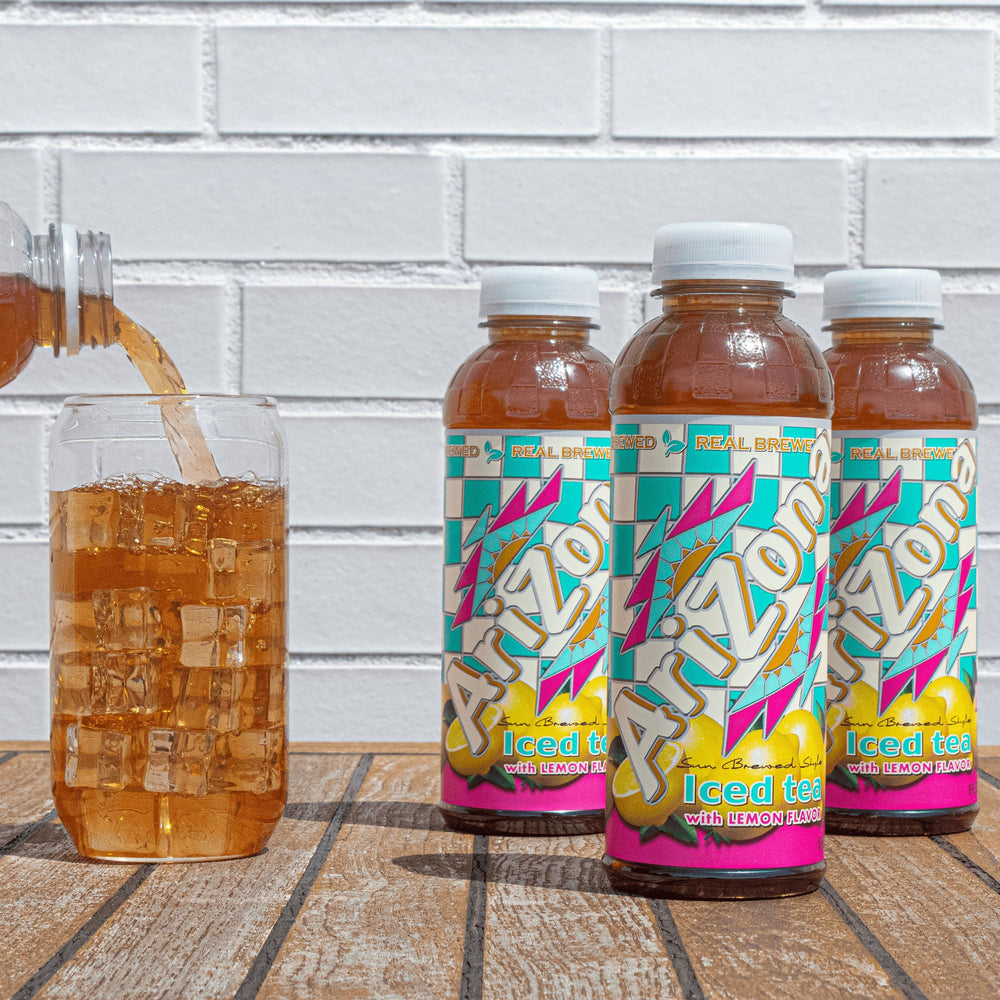 AriZona lemon tea in fridge stocked for convenience and grab-and-go use